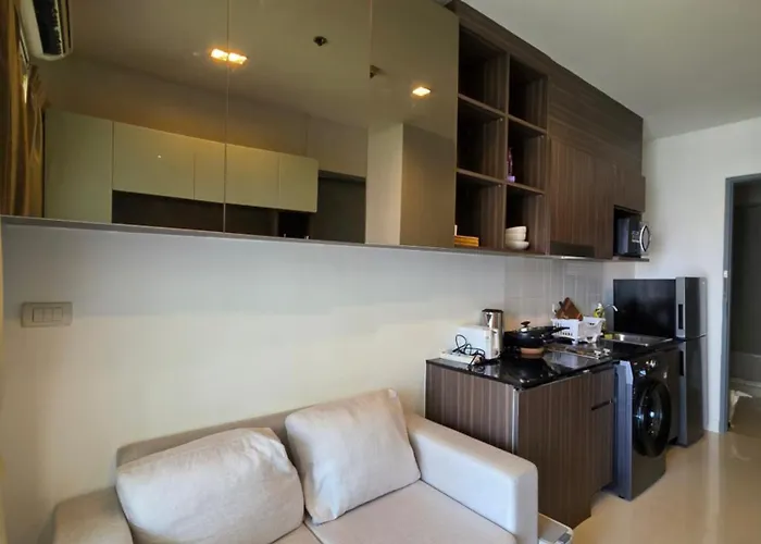 Appartement ให้เช่าคอนโดติดบีทีเอสอ่อน นุช 0 เมตร เตียงคิงไซส์