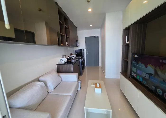 Appartement ให้เช่าคอนโดติดบีทีเอสอ่อน นุช 0 เมตร เตียงคิงไซส์ *